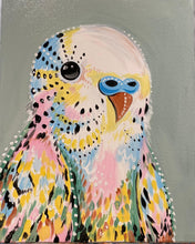 Load image into Gallery viewer, Budgie - SATURDAY 13th August - 6.30pm - UpVibes Paint &amp; Sip Art Studio
